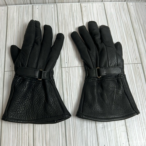 Harley‎ Davidson Women’s Black Leather Gloves Fleece Glove Insert One Size - Picture 8 of 8